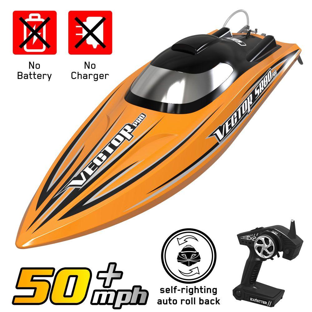VOLANTEXRC Vector SR80 Pro 50mph RC Boat With Auto Roll Back Function And All Metal Hardware RTR