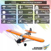 Load image into Gallery viewer, Dancing Wings Savage Bobber Airplane 1000mm Wingspan Balsa