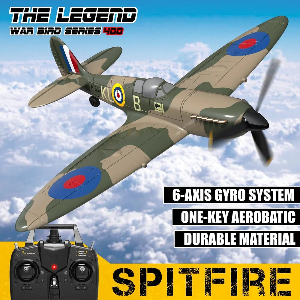 VOLANTEXRC Spitfire 400mm Wingspan 4CH Airplane With Xpilot Stabilizer RTF