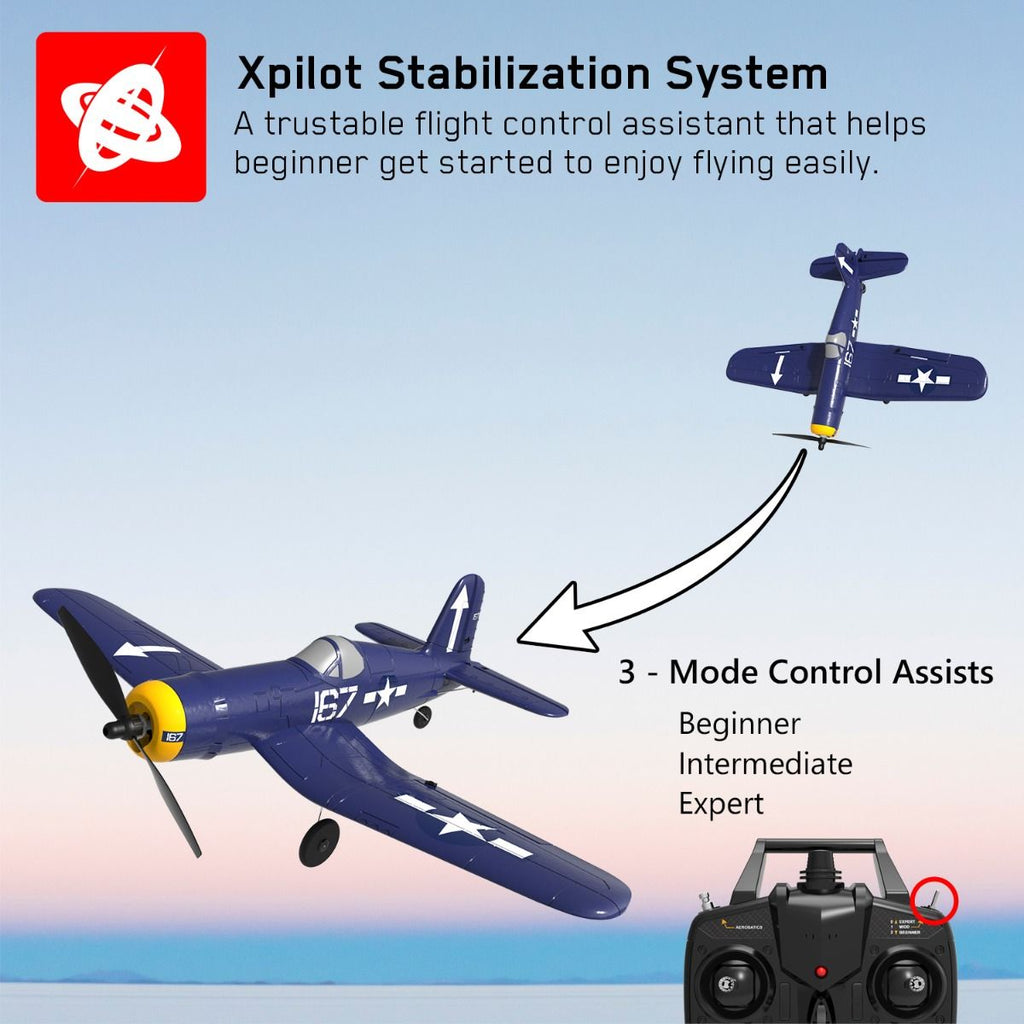 VOLANTEXRC F4U Corsair 400mm Wingspan 4CH Airplane With Xpilot Stabilizer RTF