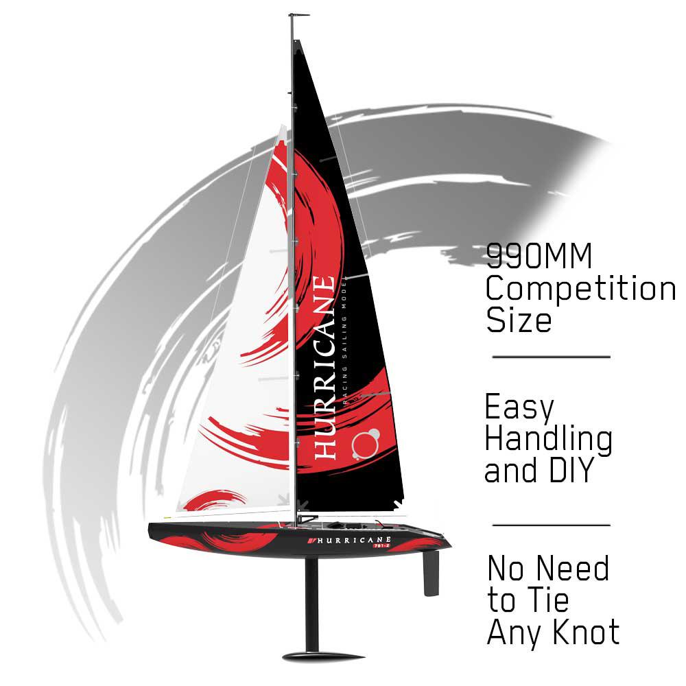 VOLANTEXRC Hurricane 2 Channel Sailboat With 1 Meter Hull Length And ABS Plastic Waterproof Hull RTR