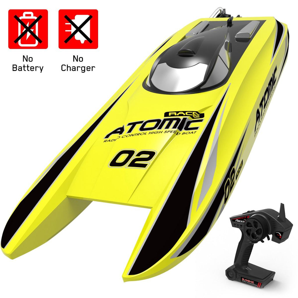 VOLANTEXRC Atomic 40mph RC Boat With Auto Roll Back And ABS Unibody Blow Plastic Hull RTR Yellow