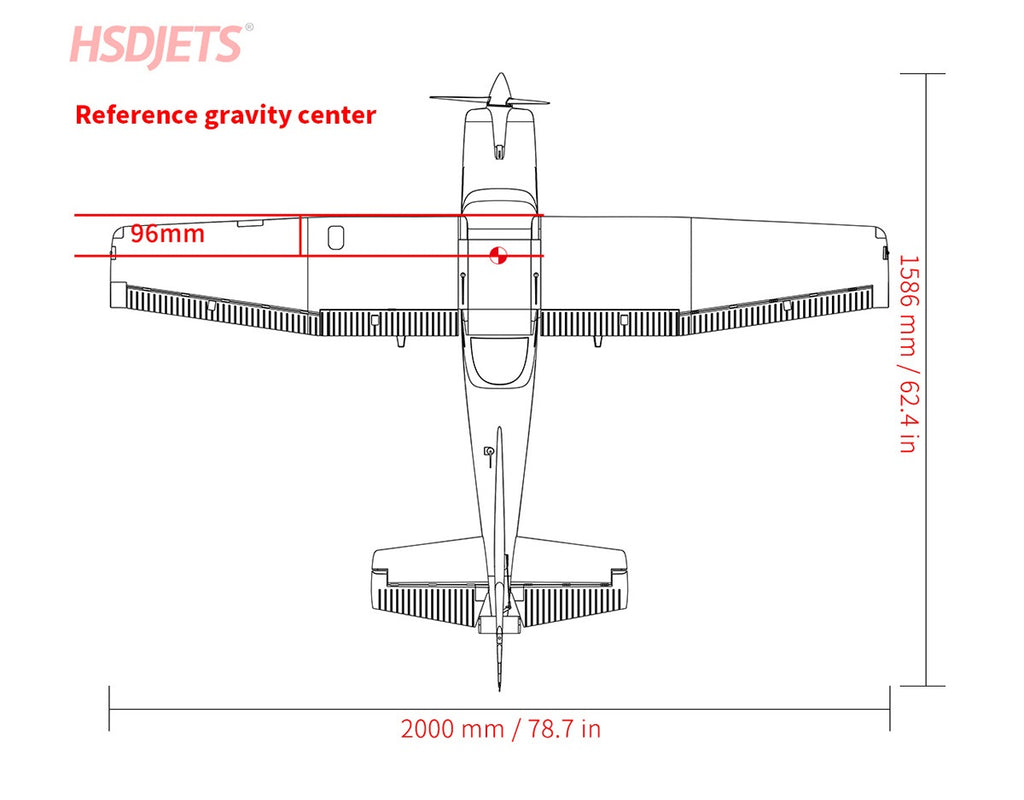 HSDJETS 2000mm C-182 Blue PNP