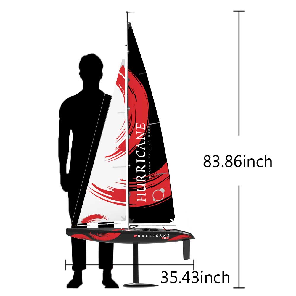 VOLANTEXRC Hurricane 2 Channel Sailboat With 1 Meter Hull Length And ABS Plastic Waterproof Hull RTR